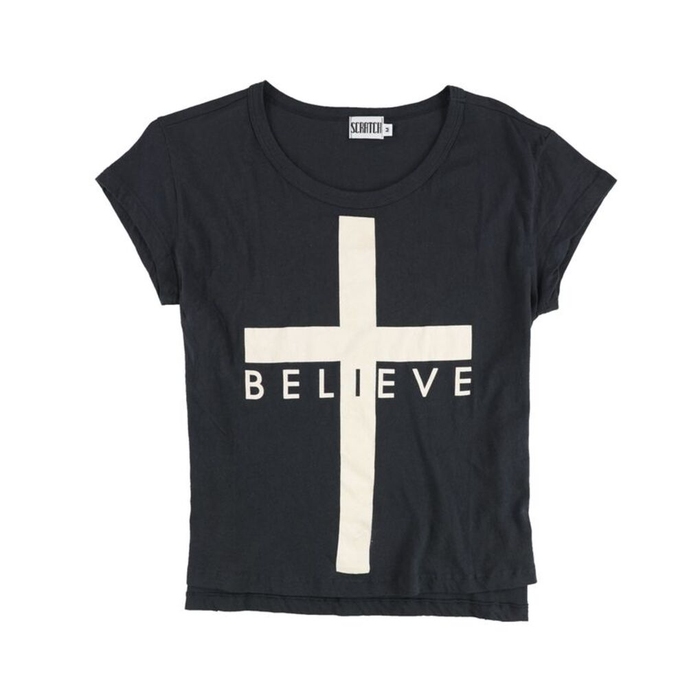 Scratch Womens Believe Graphic T-Shirt, NWT